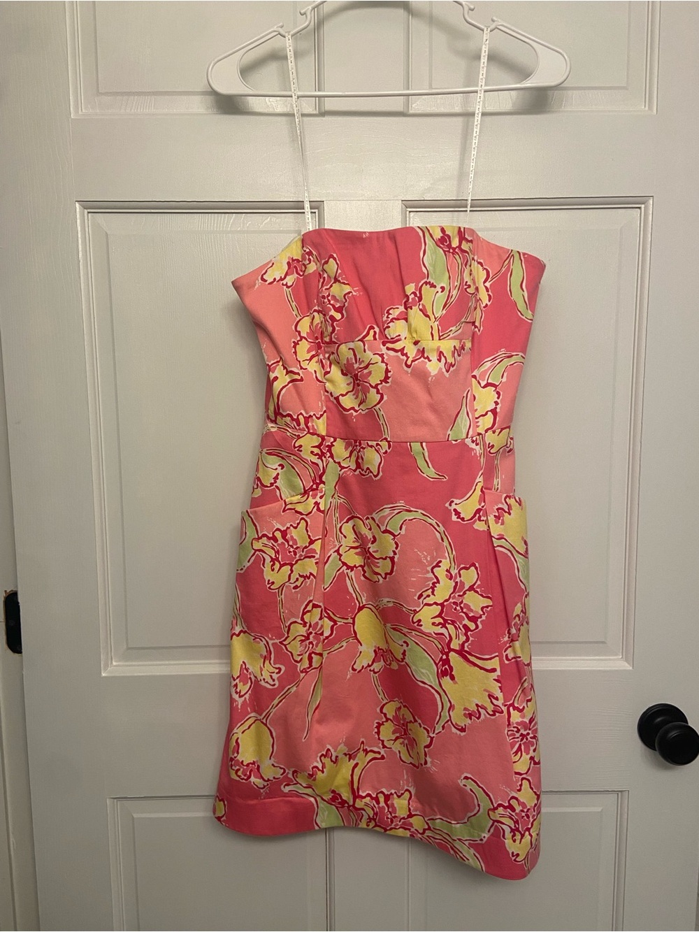 📦 🚛 MOVING SALE ‼️Lilly Pulitzer Pink and Yellow Floral Strapless Dress